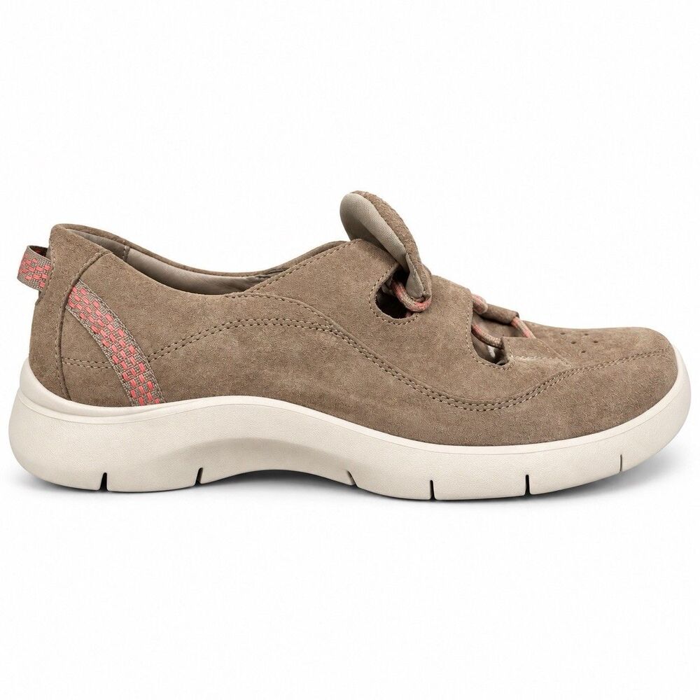 Dansko Womens 38 US 7.5-8 Beige Suede Lace Up Comfort Walking Comfort Shoes